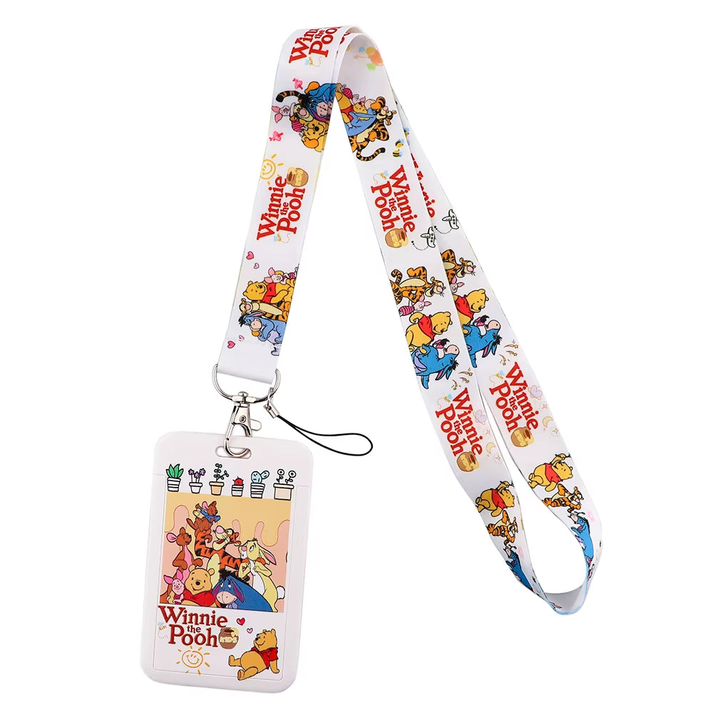 99 Styles Mickey Mouse Lanyard Pooh Bear Toy Story ID Card Holder Badge Holder Princess Neck Strap Cartoon Keychain Lariat Gift