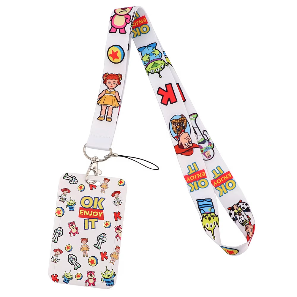 99 Styles Mickey Mouse Lanyard Pooh Bear Toy Story ID Card Holder Badge Holder Princess Neck Strap Cartoon Keychain Lariat Gift