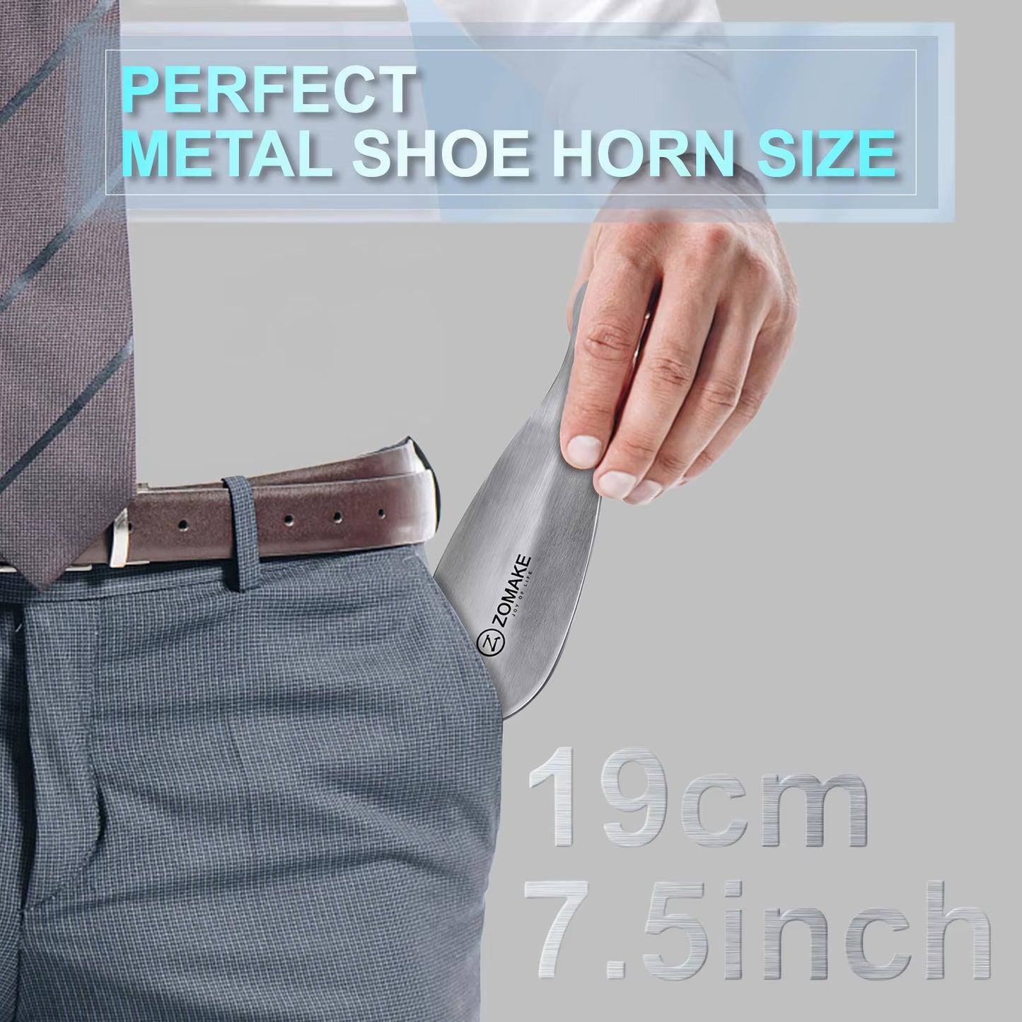 Metal Shoe Horn Lifter Small Shoe Horn Stainless Steel Shoe Puller 7.5Inch Wear Shoe Helper Easy Carry Aid Tool Shoe Accessories