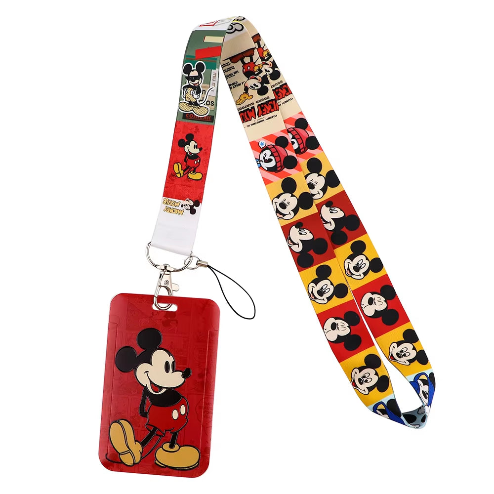 99 Styles Mickey Mouse Lanyard Pooh Bear Toy Story ID Card Holder Badge Holder Princess Neck Strap Cartoon Keychain Lariat Gift