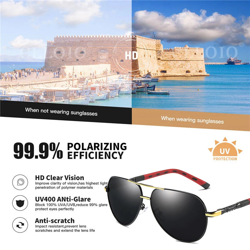 Men Classic Aluminum Polarized Sunglasses Women Driving Glasses Pilot Sun Glasses Brand Designer Male Vintage Sunglasses