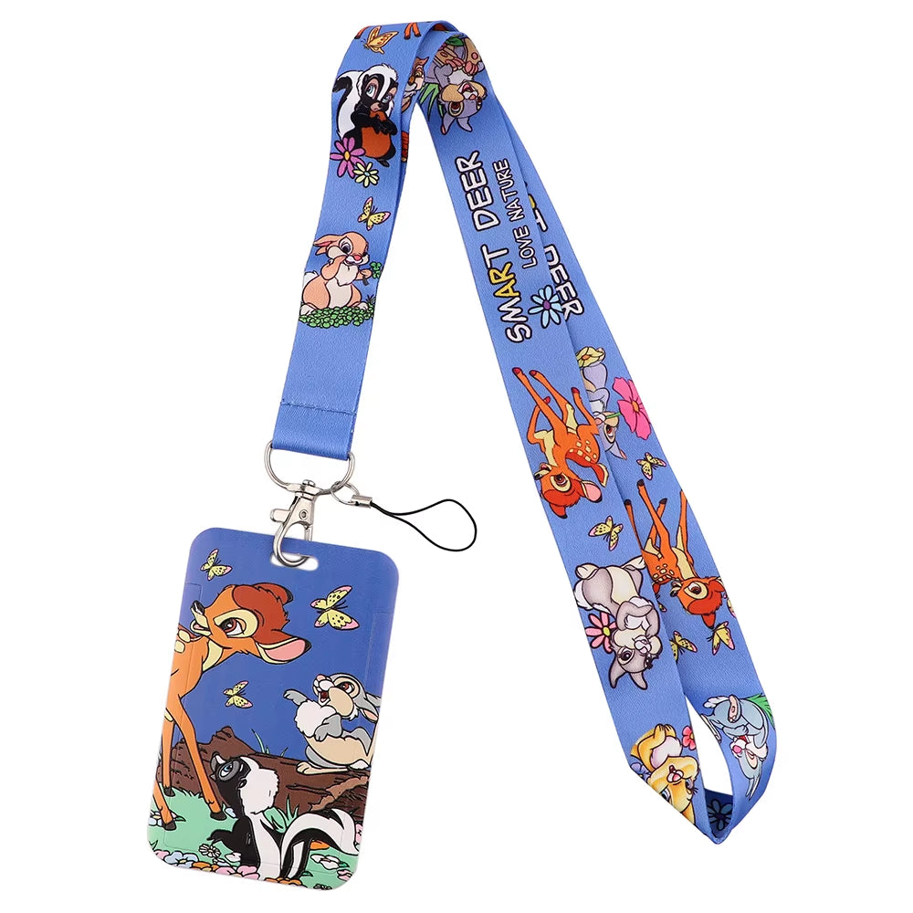 99 Styles Mickey Mouse Lanyard Pooh Bear Toy Story ID Card Holder Badge Holder Princess Neck Strap Cartoon Keychain Lariat Gift