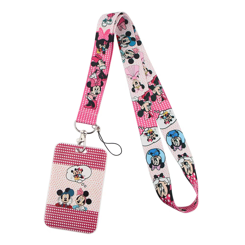 99 Styles Mickey Mouse Lanyard Pooh Bear Toy Story ID Card Holder Badge Holder Princess Neck Strap Cartoon Keychain Lariat Gift