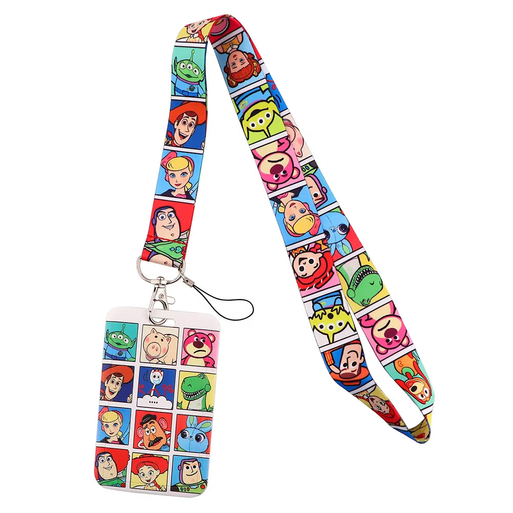 99 Styles Mickey Mouse Lanyard Pooh Bear Toy Story ID Card Holder Badge Holder Princess Neck Strap Cartoon Keychain Lariat Gift