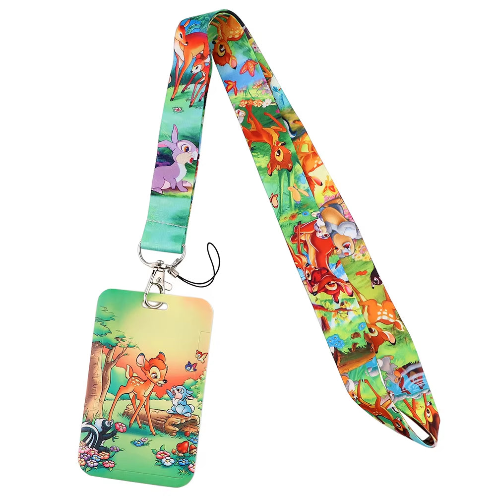 99 Styles Mickey Mouse Lanyard Pooh Bear Toy Story ID Card Holder Badge Holder Princess Neck Strap Cartoon Keychain Lariat Gift