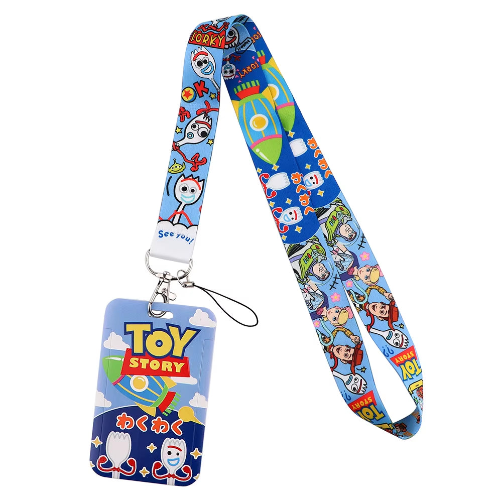 99 Styles Mickey Mouse Lanyard Pooh Bear Toy Story ID Card Holder Badge Holder Princess Neck Strap Cartoon Keychain Lariat Gift