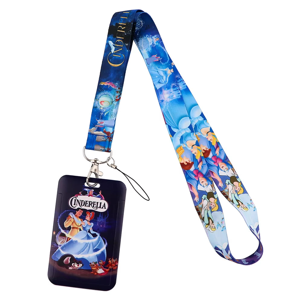 99 Styles Mickey Mouse Lanyard Pooh Bear Toy Story ID Card Holder Badge Holder Princess Neck Strap Cartoon Keychain Lariat Gift